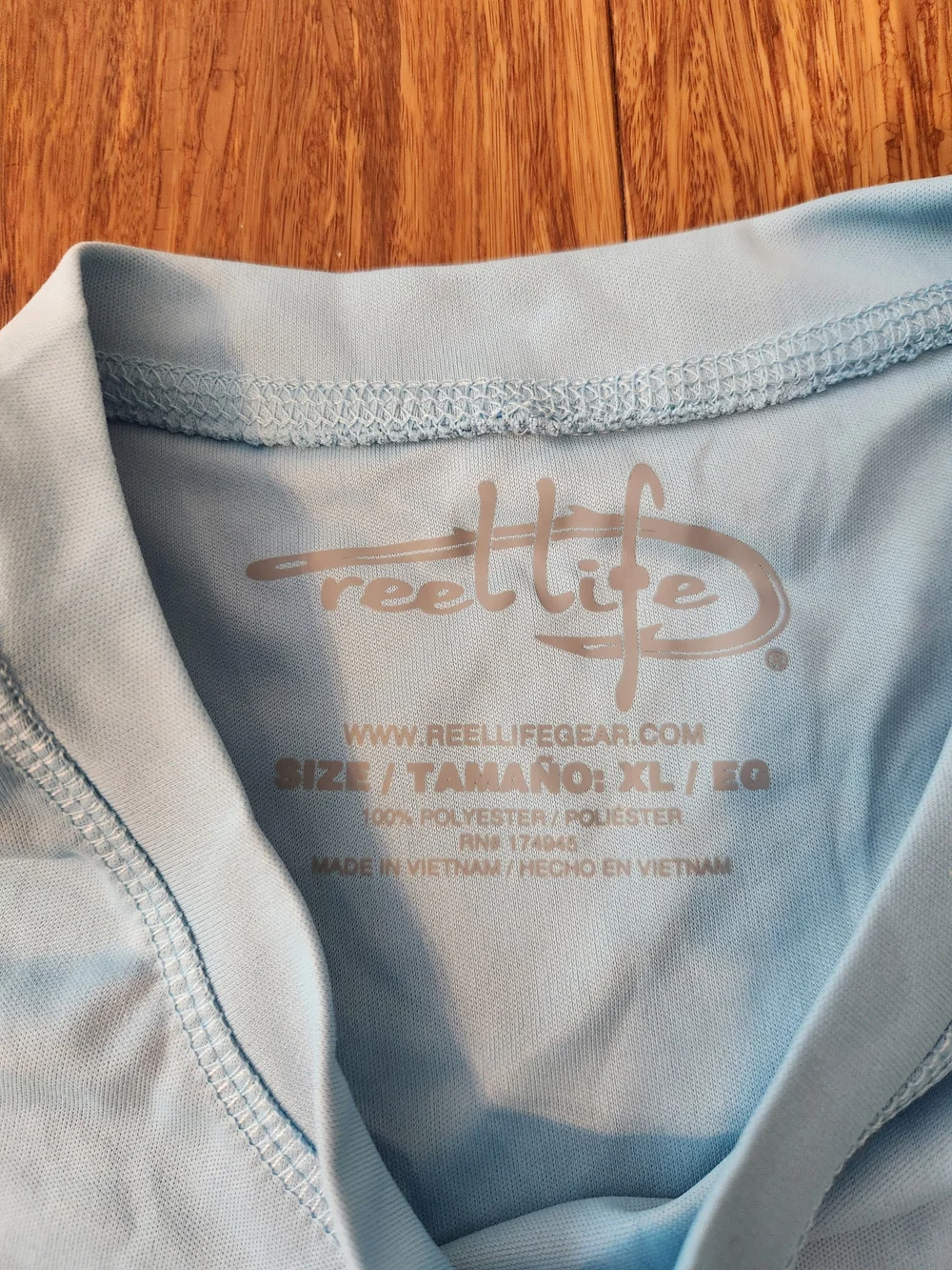 Reel Life Mens Sun Protection UV Rashguard Shirt Light Blue Long Sleeve Tee, XL